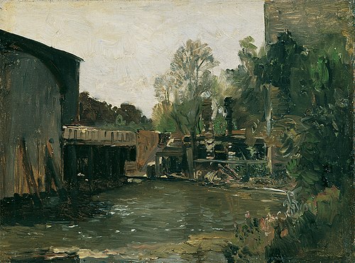 Mühlwehr in Plankenberg, 1890, Emil Jakob Schindler