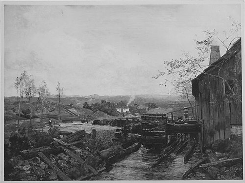 Sägemühle in Oberösterreich, , Emil Jakob Schindler