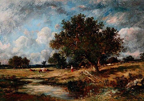 Landscape with Cows and Figures, 1864, Léon-Victor Dupré