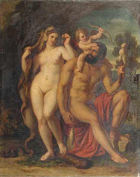 Héraclès et Omphale, 1860, Carl Rahl