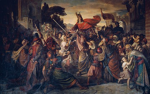 Der Empfang Manfreds (1231–1266) bei den Sarazenen in Luceria im Jahre 1254, 1846, Carl Rahl