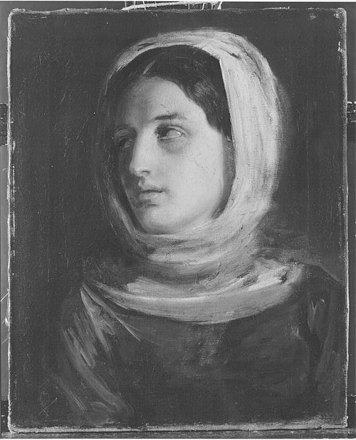 Weiblicher Studienkopf, 1855, Carl Rahl