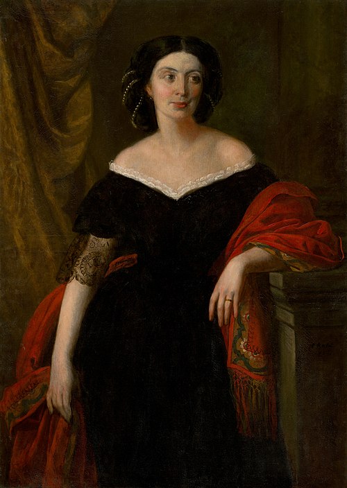 Portrait of a Woman in an Evening Gown, 1856, Carl Rahl