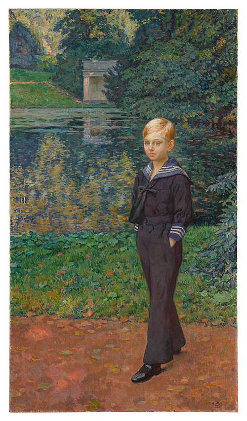 Portrait Of Claude Stevens En Marin, In The Garden, , Théo van Rysselberghe
