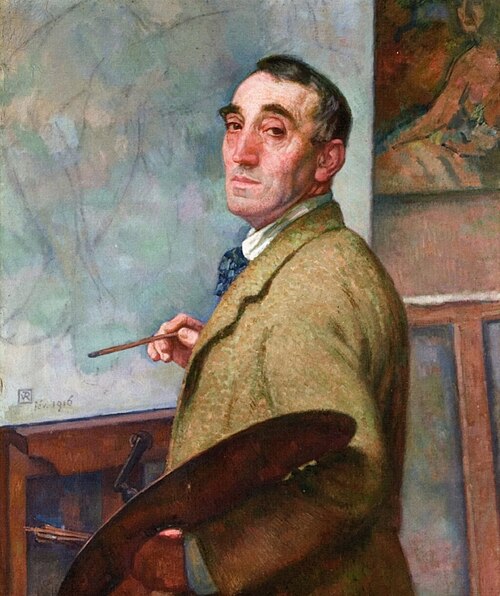 Self-portrait with palette, , Théo van Rysselberghe