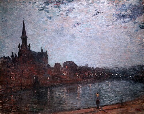 Église Sainte Croix (minuit au faubourg), 1886, Théo Van Rysselberghe