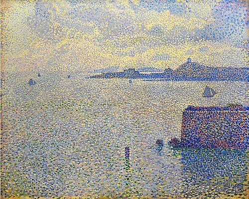 Sailing boats and estuary, 1887, Théo van Rysselberghe