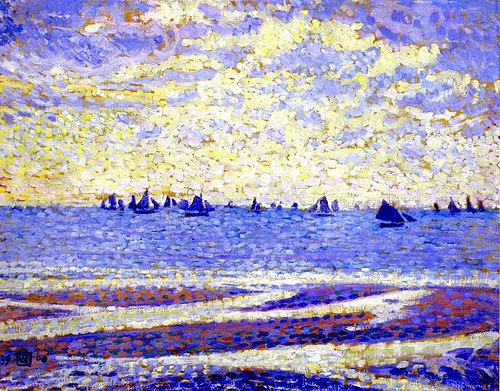 Voiliers sur la mer, 1900, Théo Van Rysselberghe