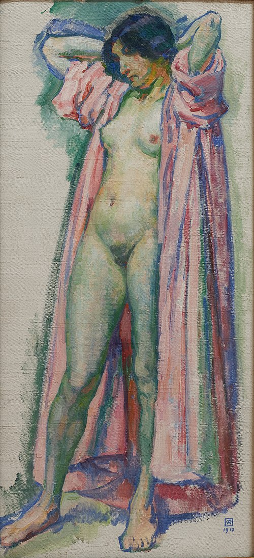 Woman in pink bathrobe, 1910, Théo van Rysselberghe