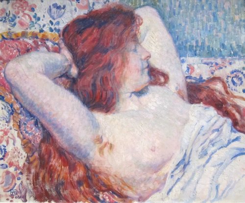 Reclining Woman with Red Hair, 1906, Théo Van Rysselberghe