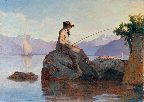 Fishing, 1855, François Bocion