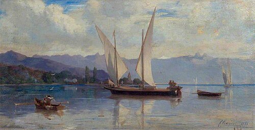 Lake Geneva with Sailing Boats, 1855, François Bocion