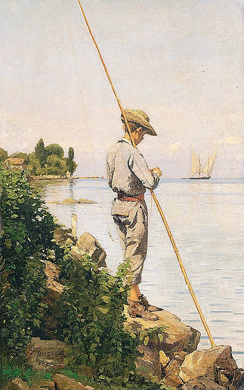 Pêcheur à la ligne, 1886, François Bocion