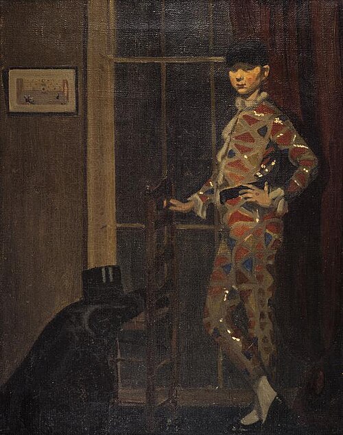 Harlequin with Chair, 1908, Mabel Pryde