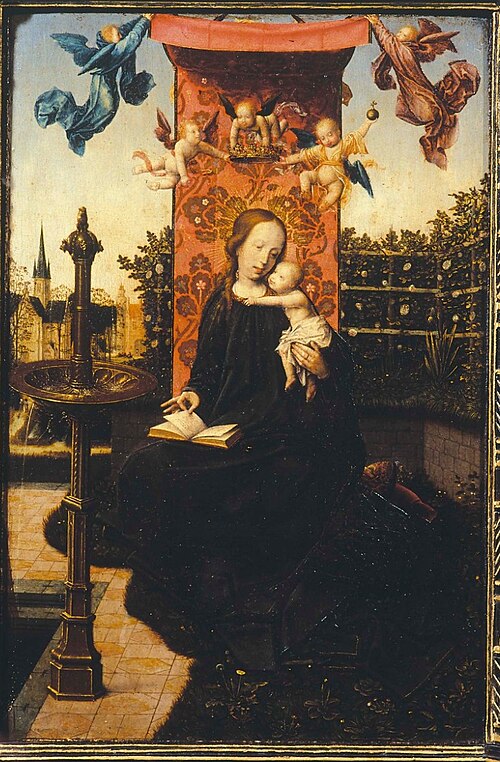 Madone à la fontaine Fleurs dans une niche, 1480, Jean Provost