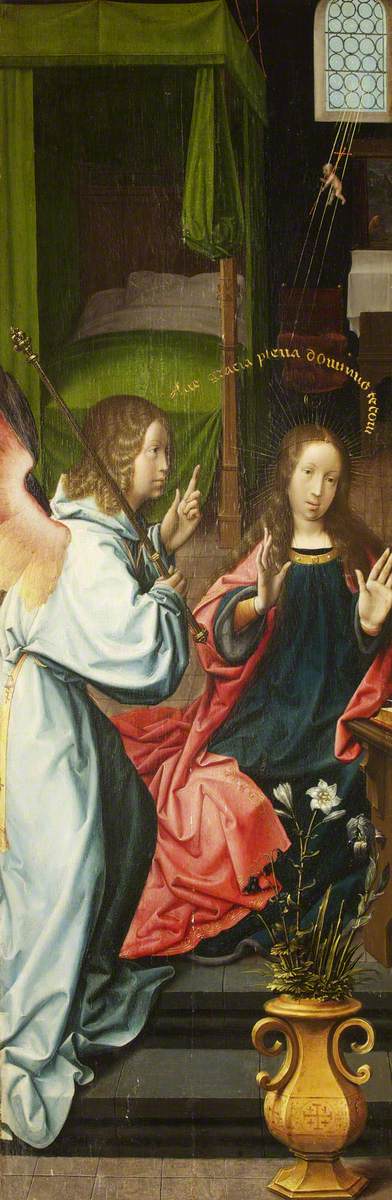 The Annunciation (triptych, left wing, inside), , Jean Provost