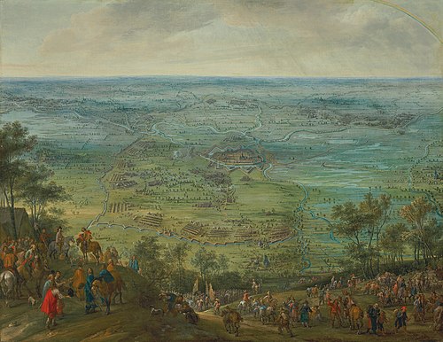 The Siege of Armentières with a rainbow, 1649, Peeter Snayers