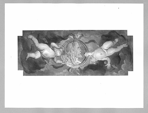 Wappen (Dürrer) haltende Putten, 1864, Hans Canon