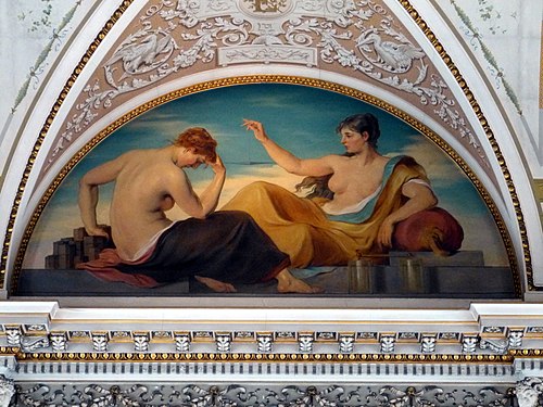 allegory of geomagnetism and  volcanism., 1883, Hans Canon