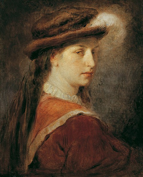 Dame mit Federhut, 1870, Hans Canon