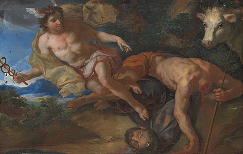 Mercury rescues the disguised Io after beheading Argus, 1692, Johann Michael Rottmayr
