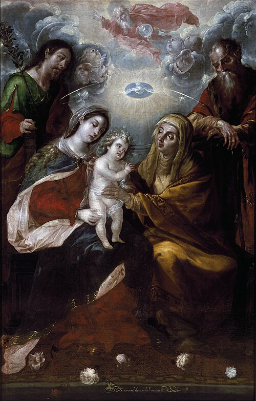 Holy Family with Saints Anna and Joachim, 1705, Cristóbal de Villalpando