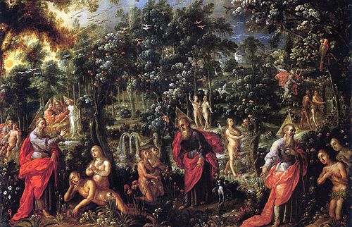 Adam and Eve in Paradise, 1689, Cristóbal de Villalpando