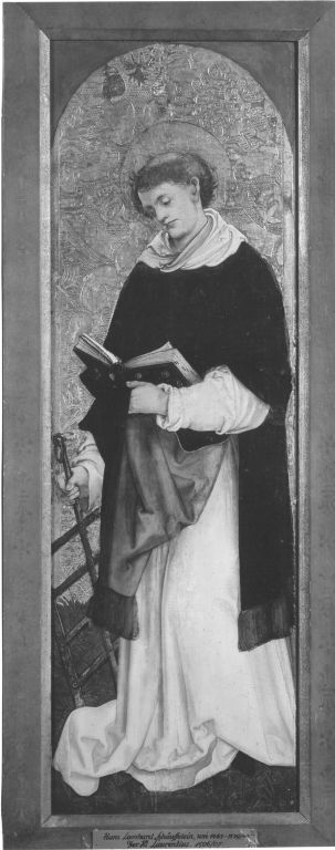 Flügel eines Diakonsaltares: Hl. Laurentius Rückseite: hl. Vincentius von Valencia, 1509, Hans Leonhard Schäufelein
