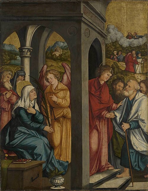 Christgartner Altar: Ein Engel reicht Maria die Palme, 1515, Hans Leonhard Schäufelein