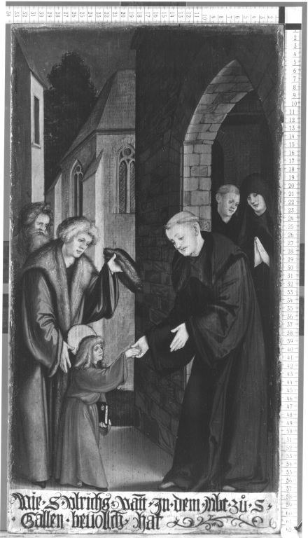 Der hl. Ulrich vor dem Abt von St. Gallen, 1515, Hans Leonhard Schäufelein