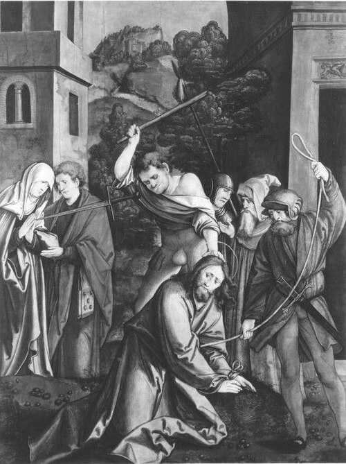 Christgartner Altar: Fall Christi auf dem Weg zu Pilatus (abgespaltene Rückseite von WAF 921), 1515, Hans Leonhard Schäufelein