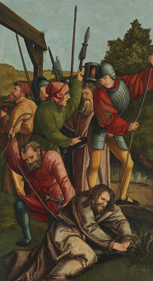 Christgartner Altar: Fall Christus am Bach Cedron, 1515, Hans Leonhard Schäufelein