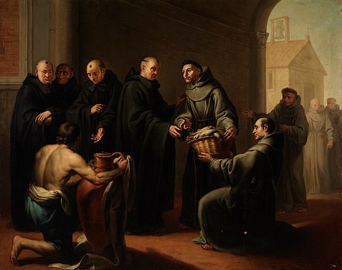 San Francisco recibiendo un cesto de peces, 1789, Manuel de la Cruz