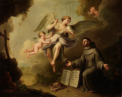 Un ángel confortando a San Francisco, 1788, Manuel de la Cruz