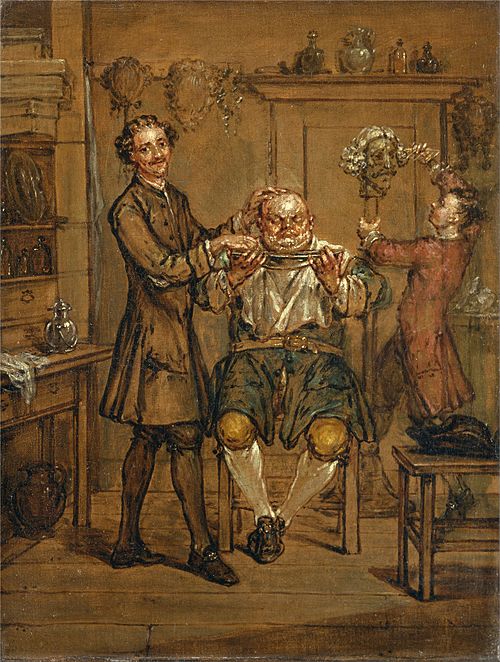 The Barber, 1760, Marcellus Laroon the Younger