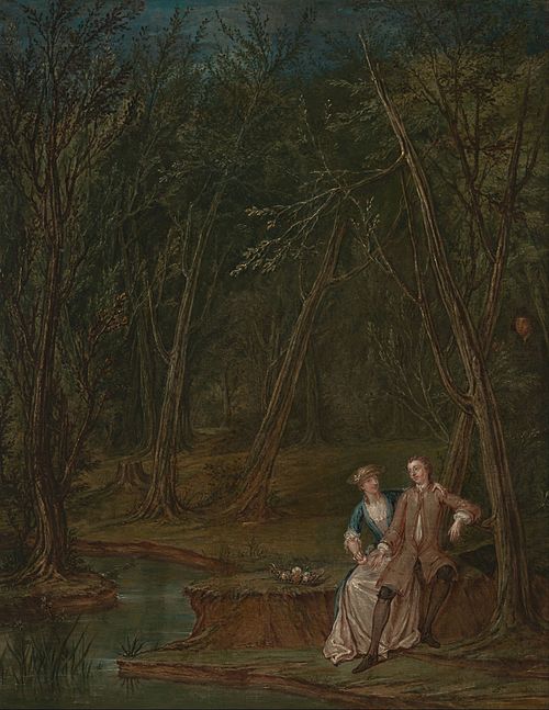 Lovers in a glade, 1750, Marcellus Laroon the Younger
