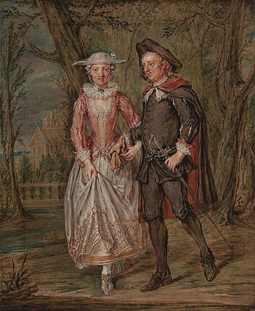 Lovers in a park, 1745, Marcellus Laroon the Younger