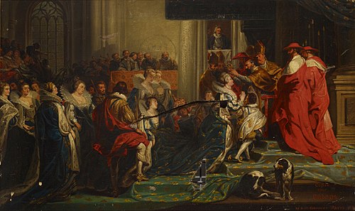 The Coronation of Maria de' Medici, a copy after Peter Paul Rubens, 1850, Nils Blommér