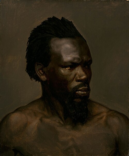Bust portrait of a black man, , Nils Blommér