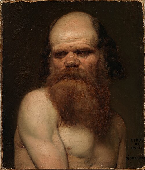 Bearded man, modelsketch, , Nils Blommér