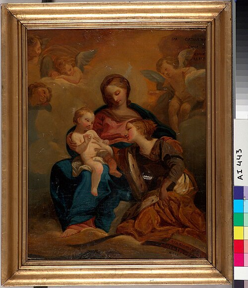 The Mystical Marriage of Saint Catherine, copy, 1850, Nils Blommér