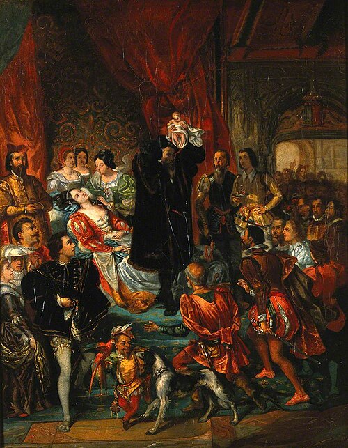 The Birth of Henri IV at the Castle of Pau, , Eugène Devéria
