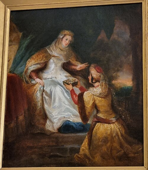Lady Rowena recevant la cassette de Rebecca, , Eugène Devéria