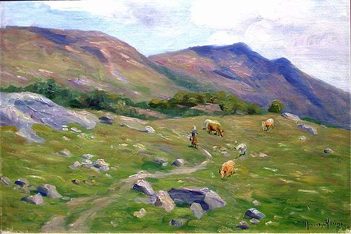 Mountain Landscape with Cattle, 1898, Marie Hauge