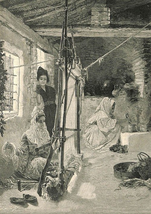 Le Tissage Intérieur Arabe à Constantine (Algérie), 1895, Marie Lucas-Robiquet