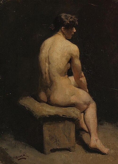 Seated Female Nude, 1905, Marius Bauer