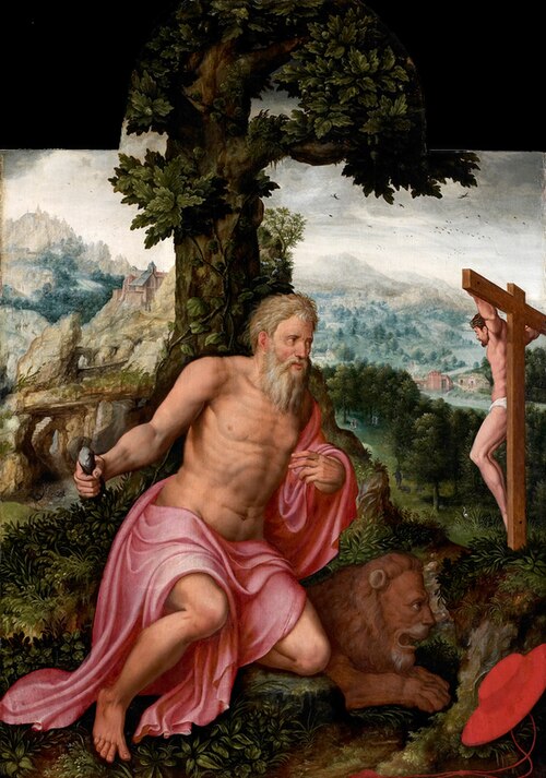 Saint Jérôme dans un paysage, 1600, Henri Bles