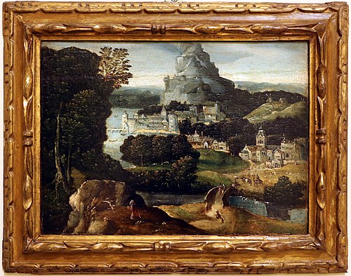 Landscape with S Hieronymus, 1550, Henri Bles