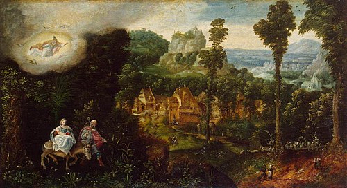 Landscape with Flight into Egypt, 1550, Henri Bles