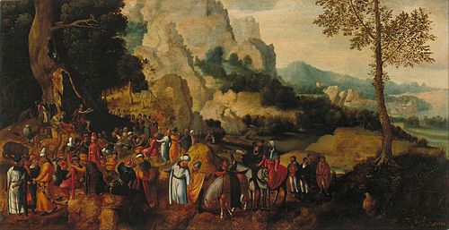 Landscape with Saint John the Baptist Preaching, 1550, Henri Bles